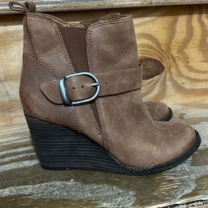 Lucky brand wedge booties size 5.5